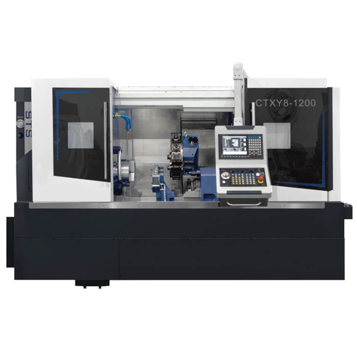 Live tool turret CNC lathe with Y axis CTXY8